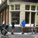 A snow machine, an elf and two confused Londoners