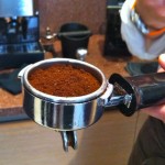 Ground coffee, ready to make espresso