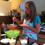 Jo making a strawberry marshmallow ice cream