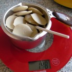 Weighing White Chocolate pieces