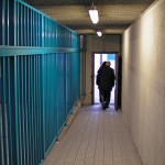 Entering the prison courtyard