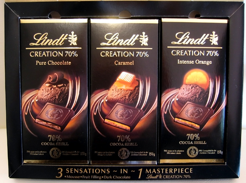 Lindt Creation 70% Pure Chocolate & Caramel.