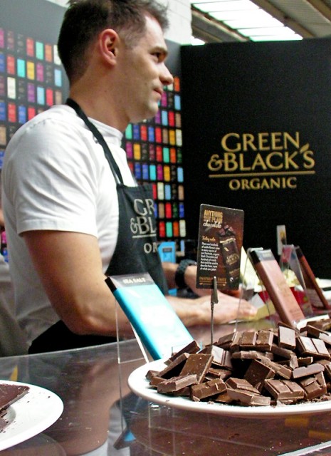 Brandt Maybury with the Green & Black's Sea Salt bar at The London Coffee Festival